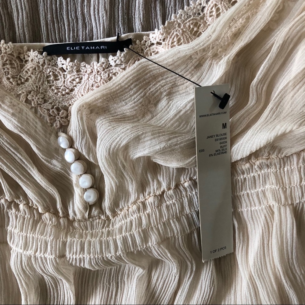 Elie Tahari Sheer Silk Blouse and Camisole - Picture 4 of 5